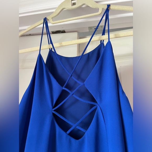 Sugar + L!ps Royal Blue A-line Mini Corset Back Dress - Picture 6 of 8